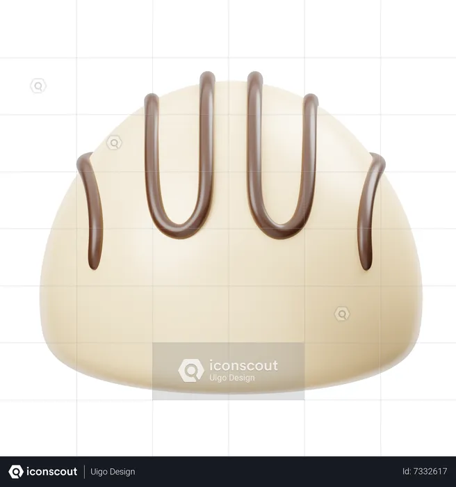 Demi-boule de chocolat blanc à la crème au chocolat  3D Icon