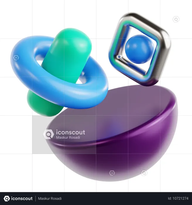 Forme abstraite demi-boule  3D Icon