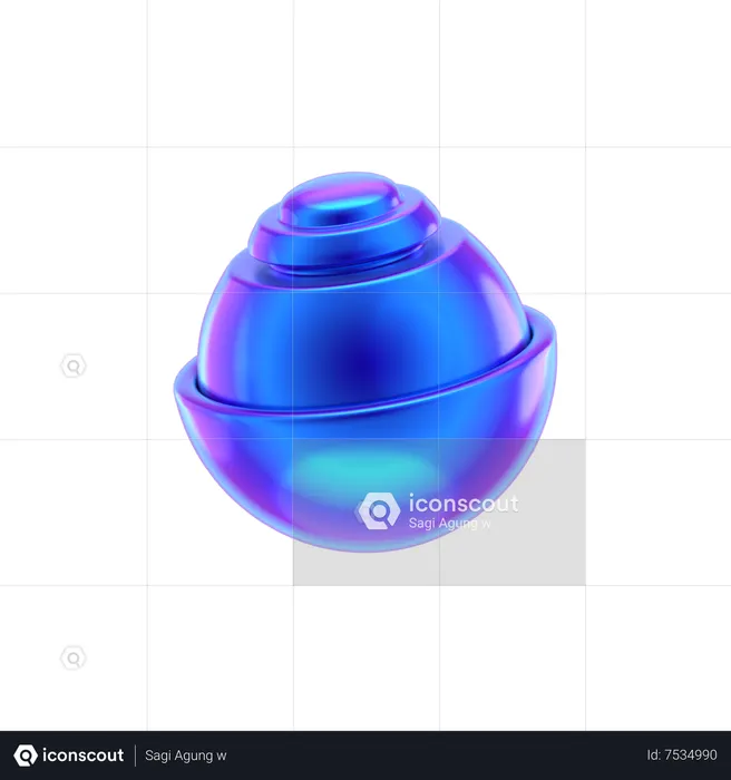 Forme abstraite en demi-cercle  3D Icon