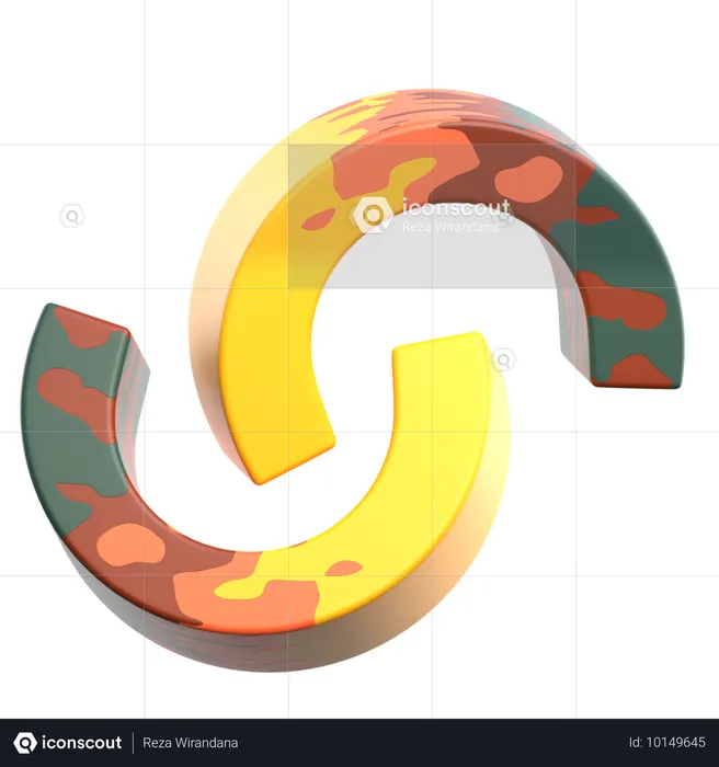 Forme géométrique en demi-cercle  3D Icon