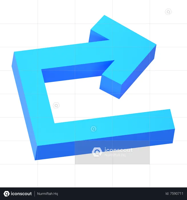 Tu tournes la flèche  3D Icon