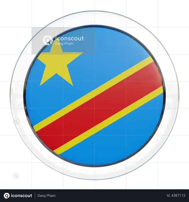 Democratic Republic of Congo Flag Glass Flag 3D Flag