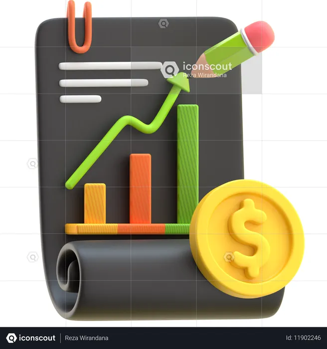 Demonstração financeira  3D Icon