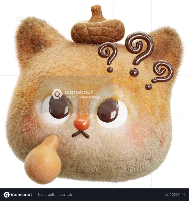 Denkendes Eichhörnchen Emoji 3D Icon