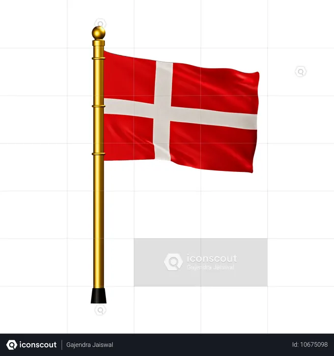 Denmark Flag Flag 3D Icon