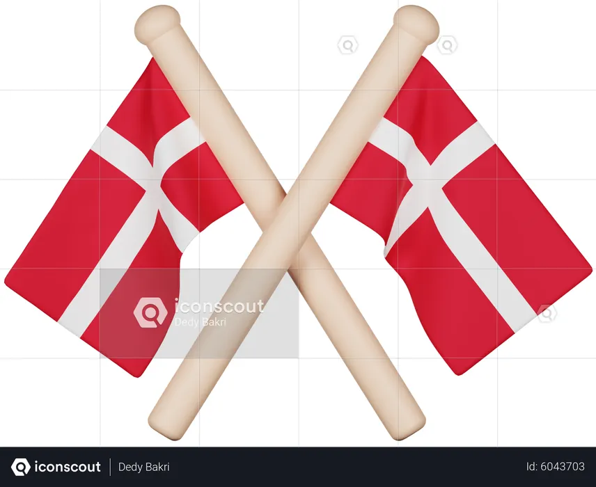 Denmark Flag Flag 3D Icon