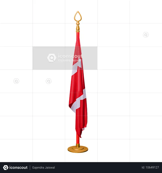 Denmark Flag Flag 3D Icon