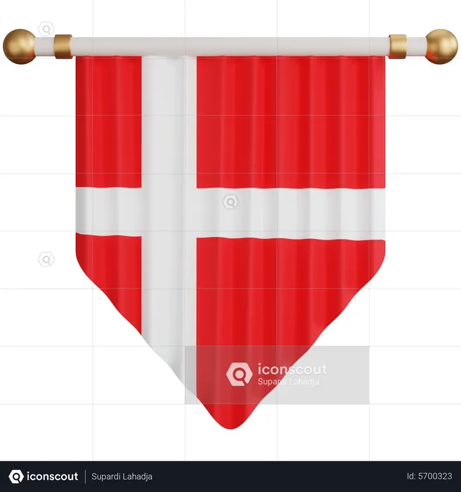 Denmark Flag Flag 3D Icon