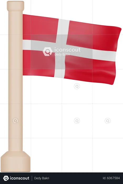 Denmark Flag Flag 3D Icon