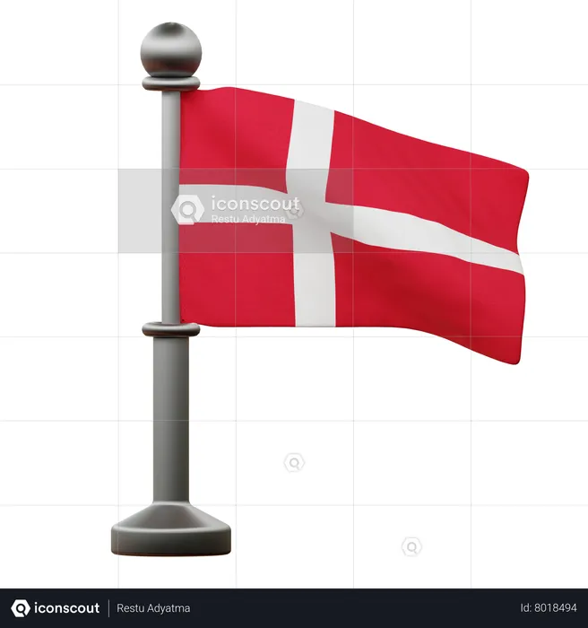 Denmark Flag Flag 3D Icon