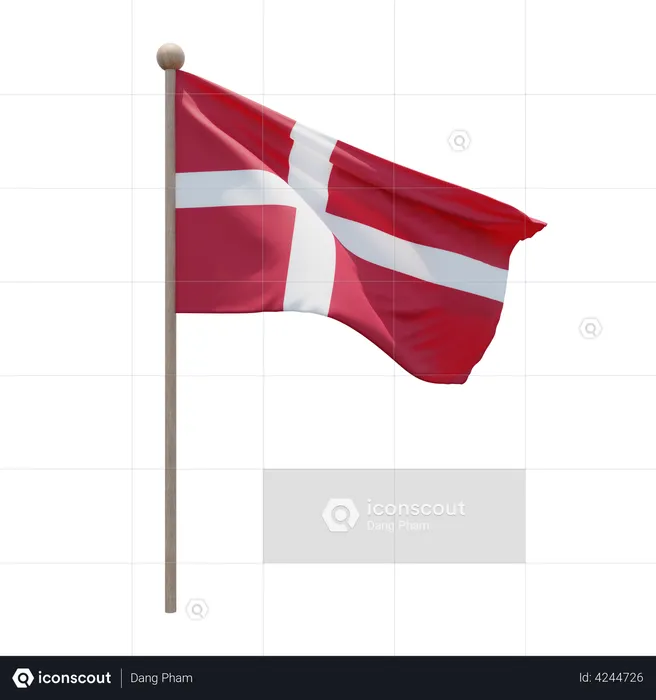 Denmark Flagpole Flag 3D Flag