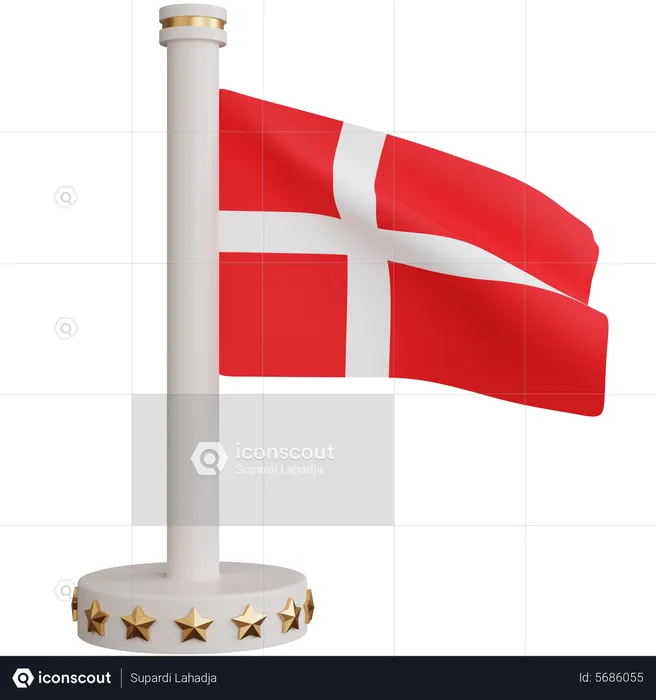 Denmark National Flag Flag 3D Icon