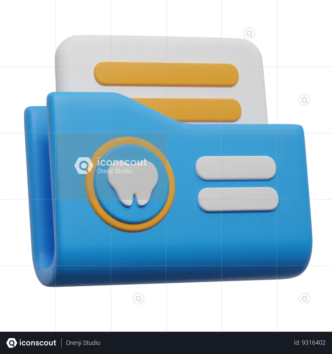 Dental Record  3D Icon