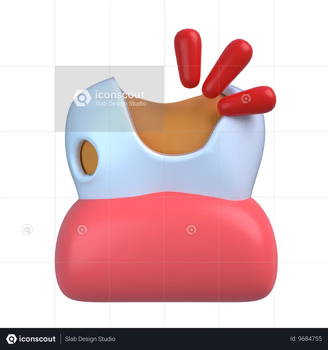 Dente cariado  3D Icon