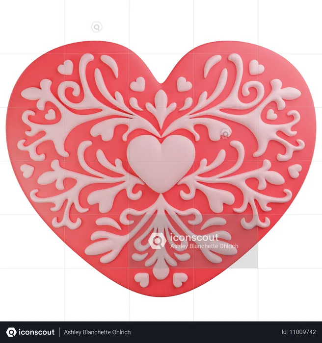 Coeur en dentelle  3D Icon