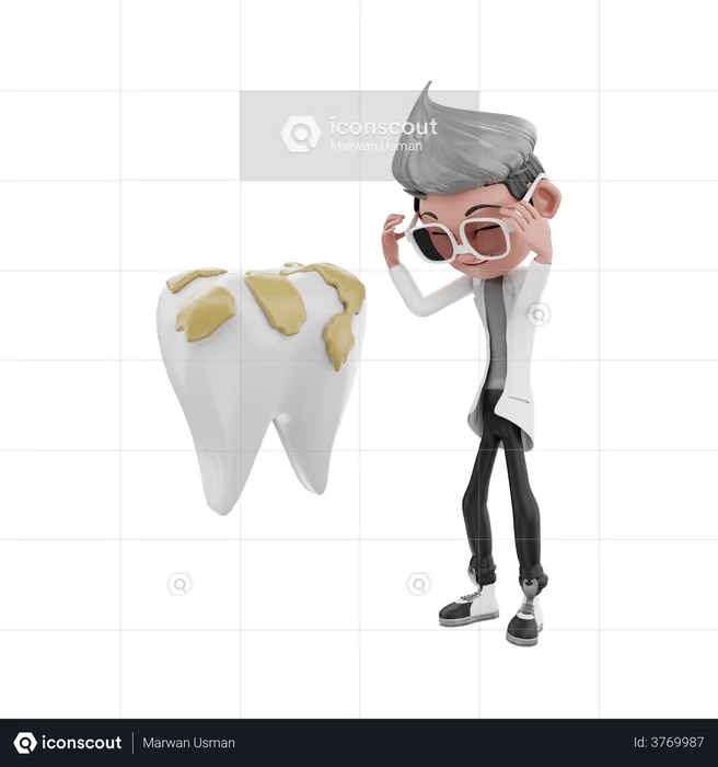 Dentist doctor in stress  3D Illustration