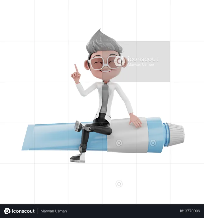 Dentist giving advise while seating on toothpaste  3D Illustration