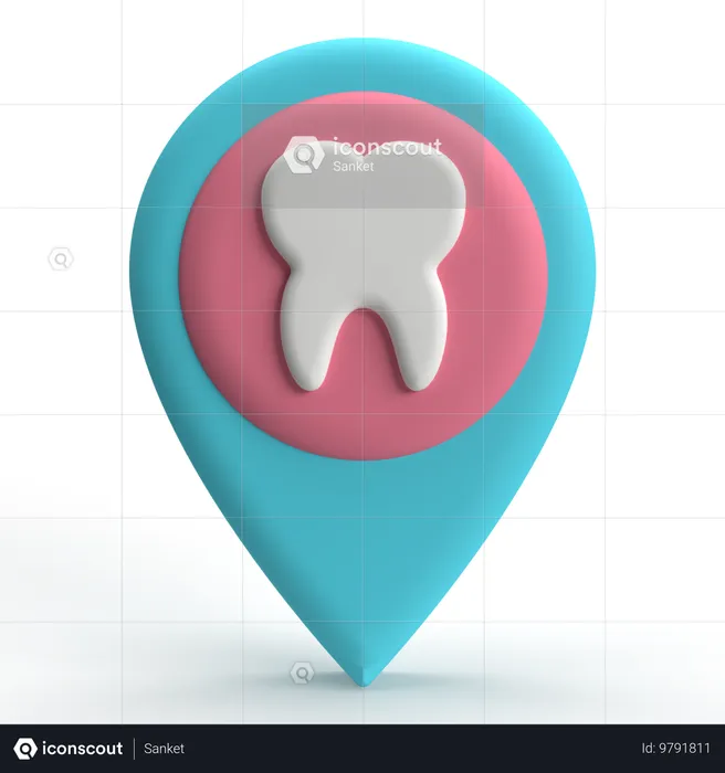 Localização do dentista  3D Icon