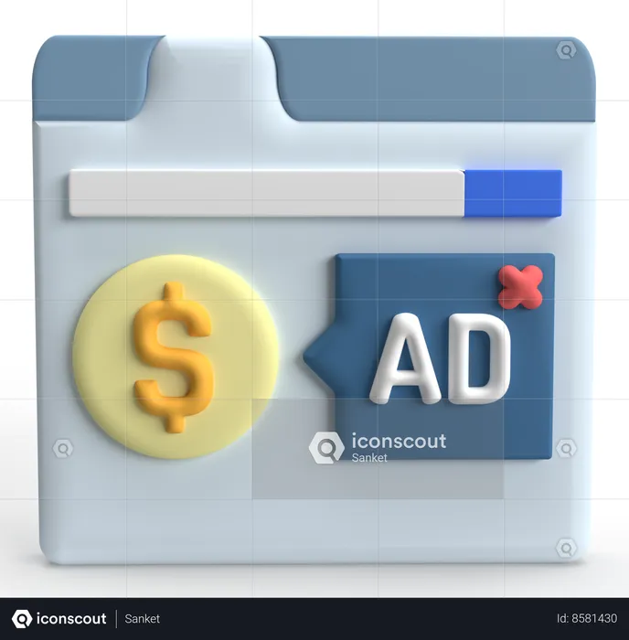 Dépenses publicitaires  3D Icon