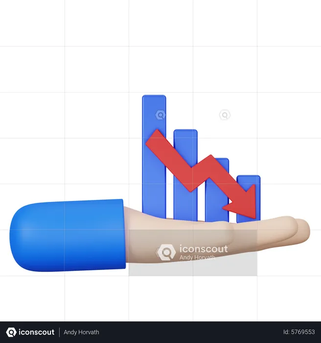 Depression Graph  3D Icon