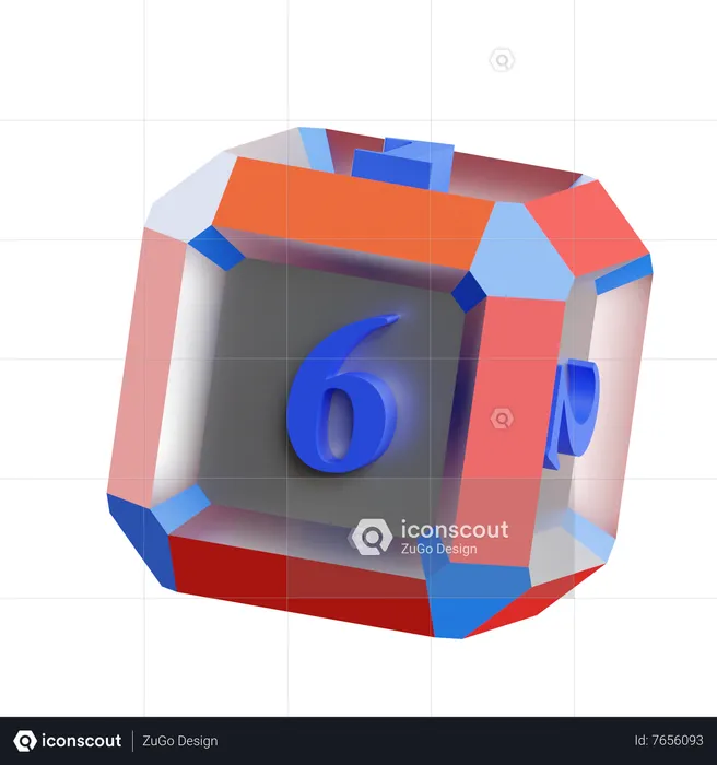 Face de dés 6  3D Icon