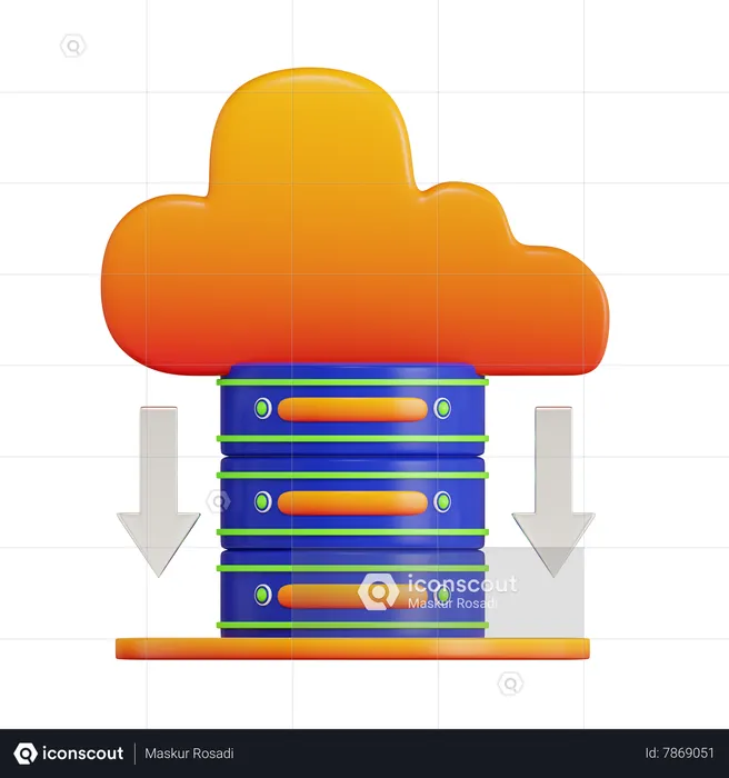 Descarga de datos del servidor  3D Icon