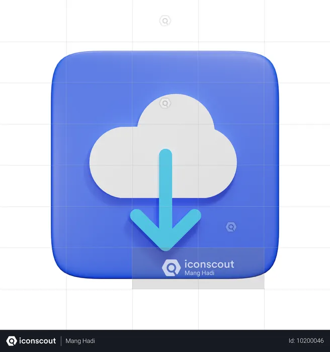 Descarga en la nube  3D Icon