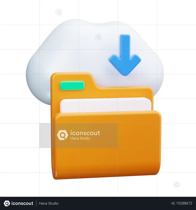 Descarga en la nube  3D Icon