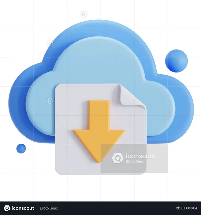 Descarga en la nube  3D Icon