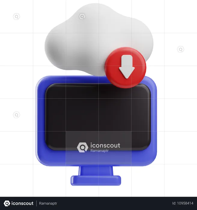 Descarga en la nube  3D Icon