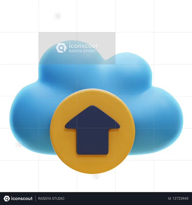 Descarga en la nube  3D Icon