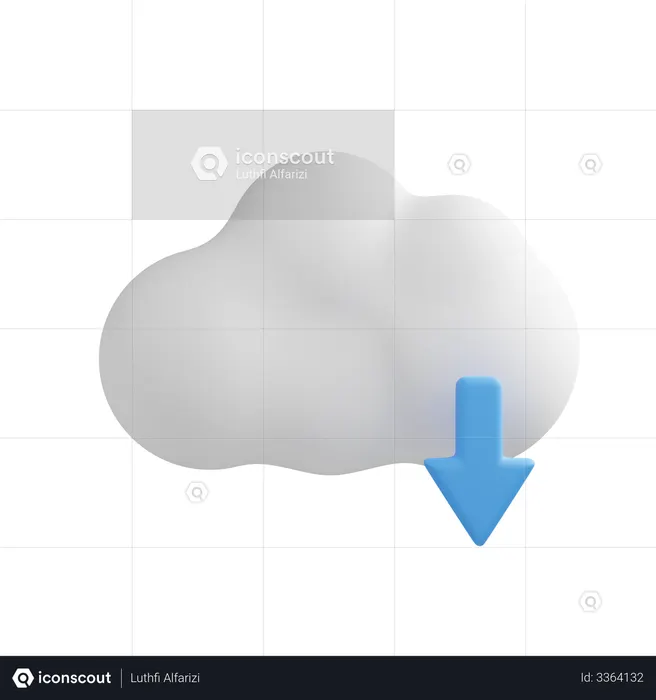 Descarga en la nube  3D Icon
