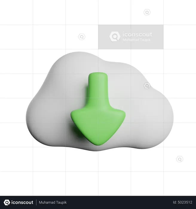 Descarga en la nube  3D Icon