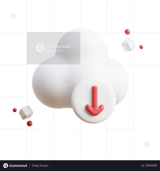 Descarga en la nube  3D Icon
