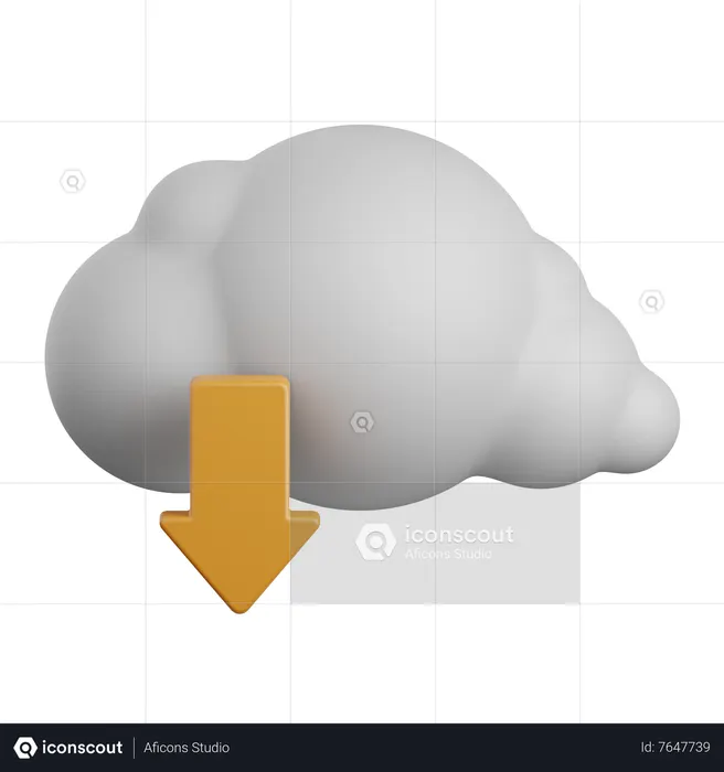 Descarga en la nube  3D Icon