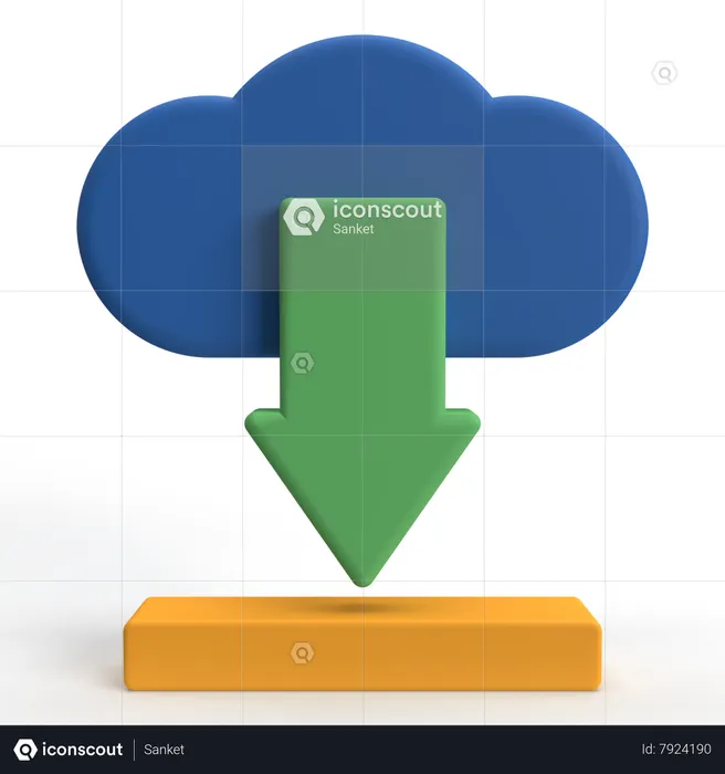 Descarga en la nube  3D Icon