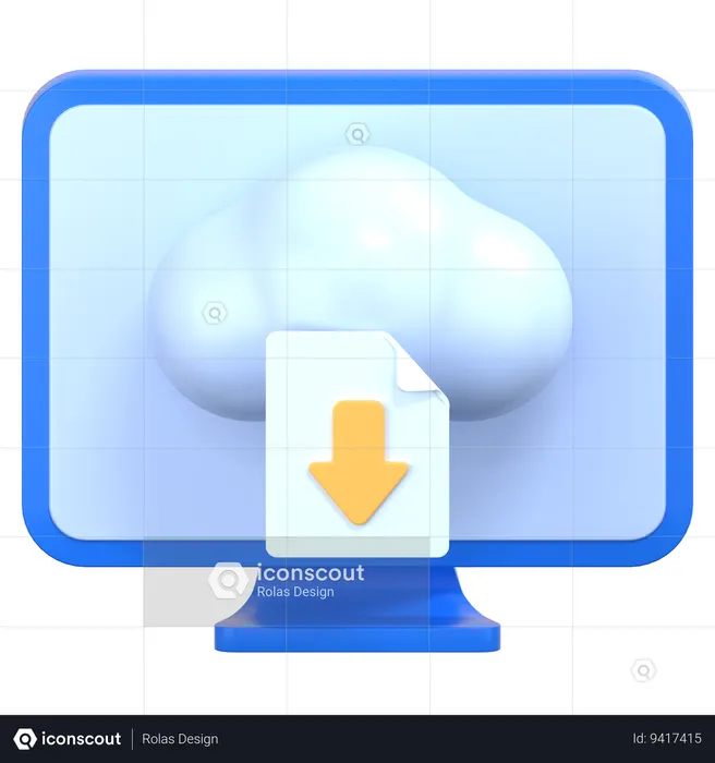 Descarga en la nube  3D Icon