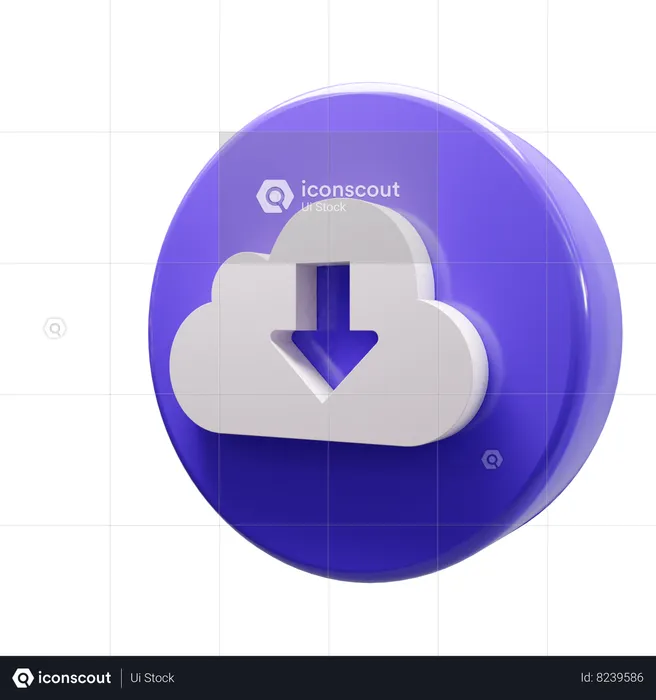 Descarga en la nube  3D Icon