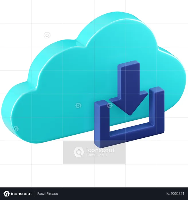 Descarga en la nube  3D Icon