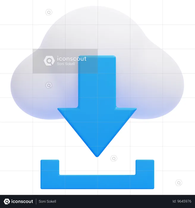 Descarga en la nube  3D Icon