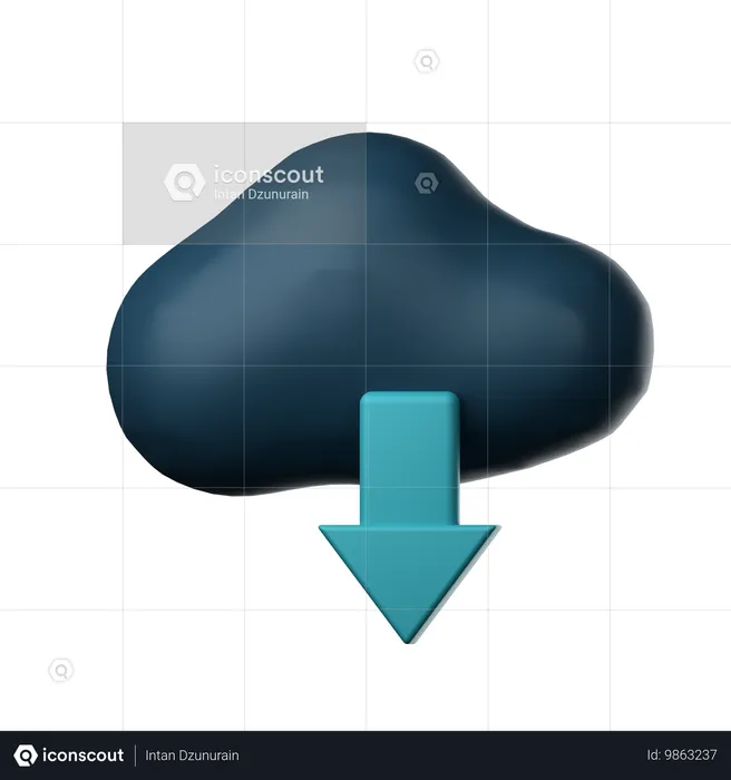 Descarga en la nube  3D Icon