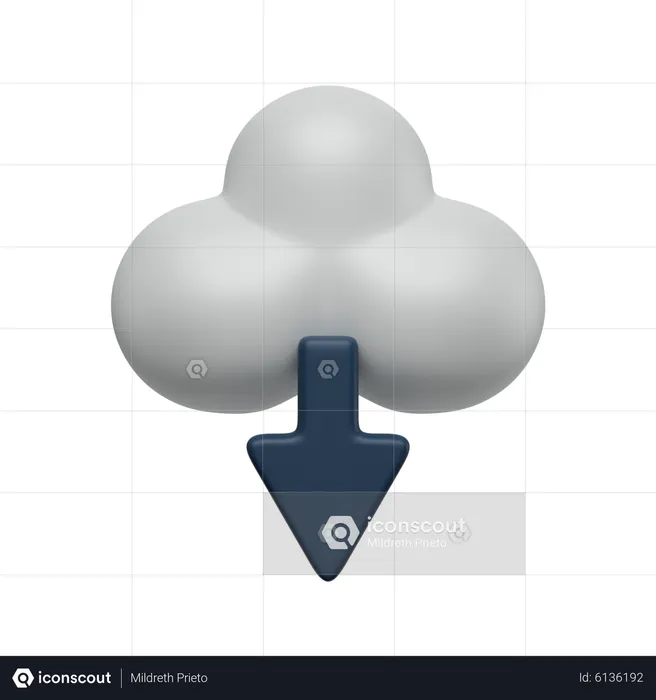 Descarga en la nube  3D Icon