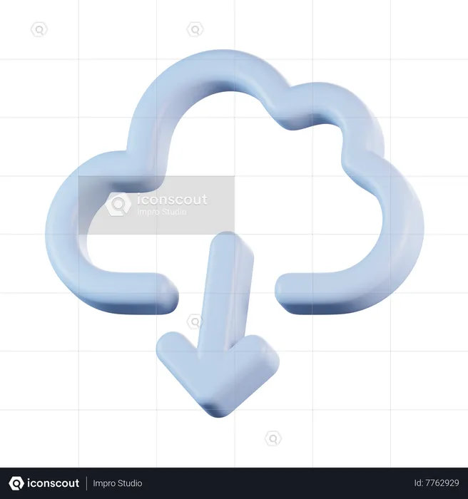 Descarga en la nube  3D Icon