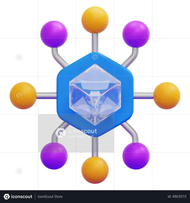 Descentralização  3D Icon