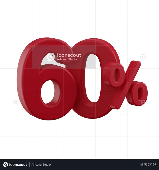 Desconto 60%  3D Icon