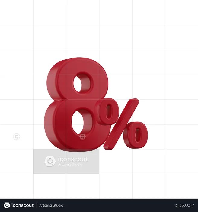 Desconto 8%  3D Icon