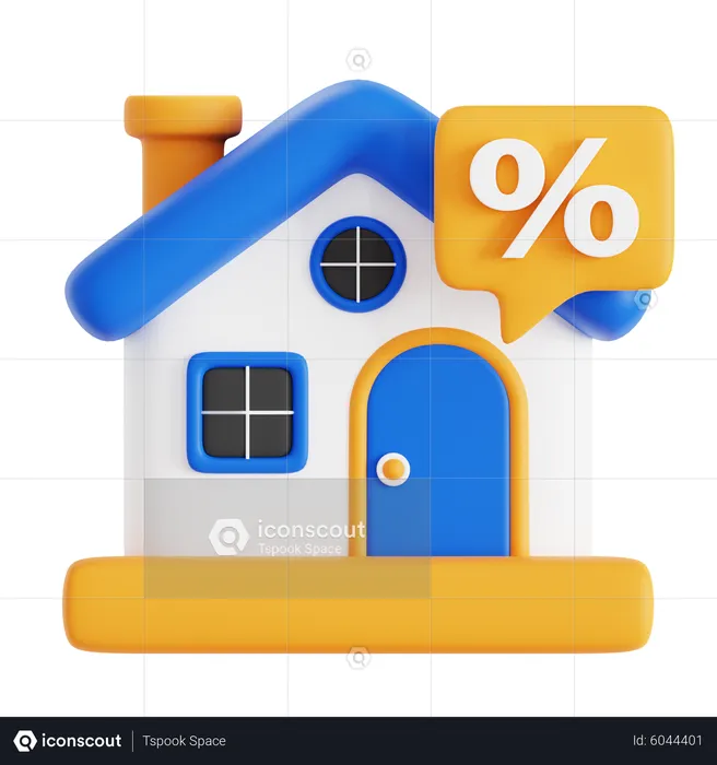 Desconto de casa  3D Icon