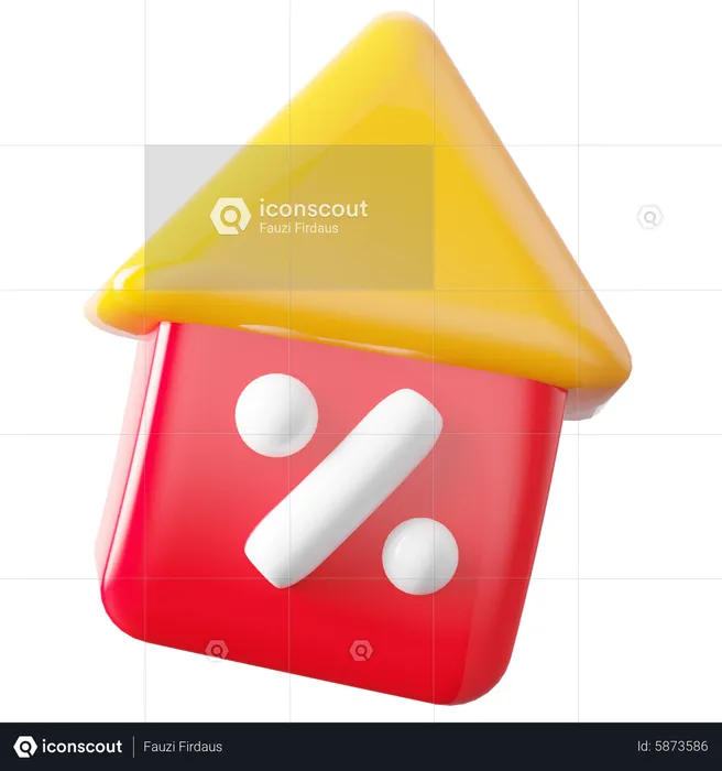 Desconto em casa  3D Icon