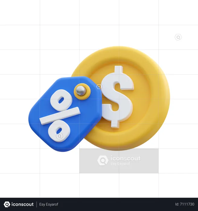 Desconto em dinheiro  3D Icon