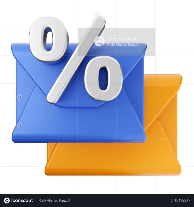 Mensagem de e-mail de desconto  3D Icon